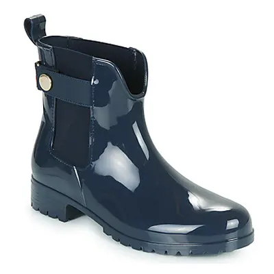 Tommy Hilfiger Ankle Rainboot With Metal Detail women's Wellington Boots in Blue