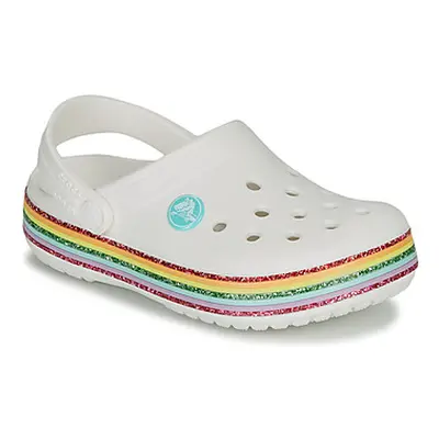 Crocs CROCBAND RAINBOW GLITTER CLG K girls's Children's Clogs (Shoes) in White