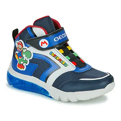 Geox J CIBERDRON BOY boys's Children's Shoes (High-top Trainers) in Blue