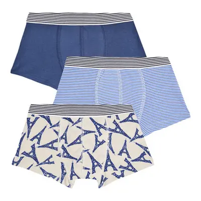 Petit Bateau LOT BOXER X3 boys's Boxer shorts in Multicolour