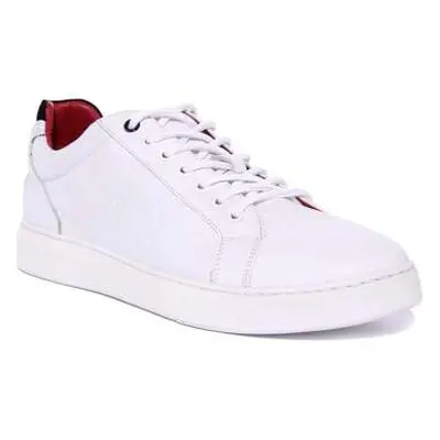 Justinreess England Mens Lace up Smart Casual White Leather Shoes men's Slip-ons (Shoes) in Whit