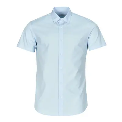 Jack & Jones JJJOE SHIRT SS PLAIN men's Short sleeved Shirt in Blue