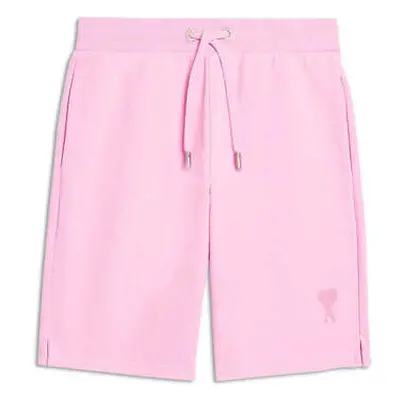 Ami Paris Men's Candy Pink Paris Embroidered Logo Shorts men's in Pink