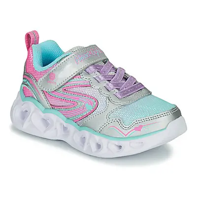 Skechers HEART LIGHTS girls's Children's Shoes (Trainers) in Silver