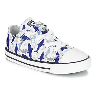 Converse CHUCK TAYLOR ALL STAR 1V SHARK BITE - OX boys's Children's Shoes (Trainers) in White