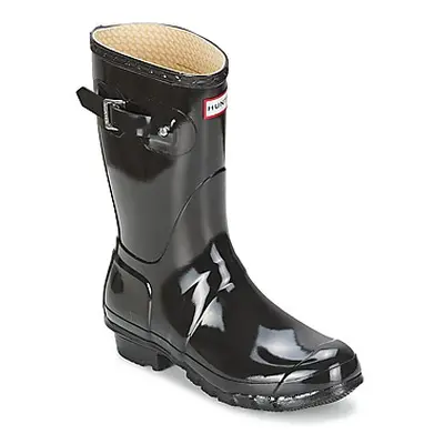 Hunter Women's Original Short Gloss women's Wellington Boots in Black