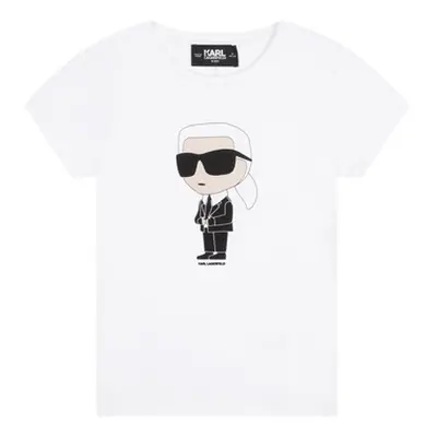 Karl Lagerfeld Z15418-10P-C girls's Children's T shirt in White