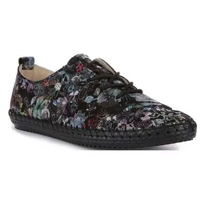 Justinreess England Womens Slip On Black Floral Super Soft Everyday Casual Shoes women's Slip-on