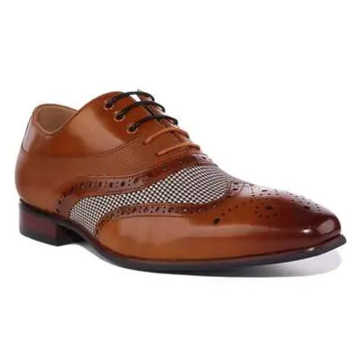 Justinreess England Mens Peaky Blinders Style Lace up Brogues men's Slip-ons (Shoes) in Brown