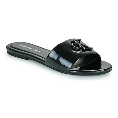 Calvin Klein Jeans FLAT SANDAL SLIDE MG MET women's Mules / Casual Shoes in Black