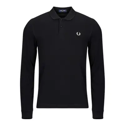 Fred Perry LS PLAIN men's Polo shirt in Black