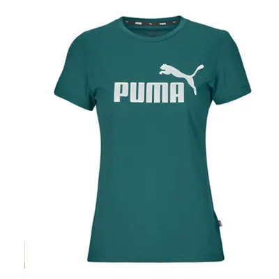 Puma ESS LOGO TEE women's T shirt in Blue