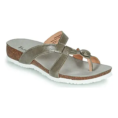 Think JULIA women's Flip flops / Sandals (Shoes) in Silver