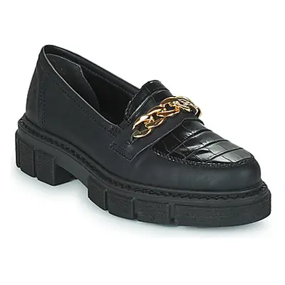 Rieker M3861-02 women's Loafers / Casual Shoes in Black