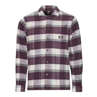 Dickies PLAID COALING LS SHIRT men's Long sleeved Shirt in Purple