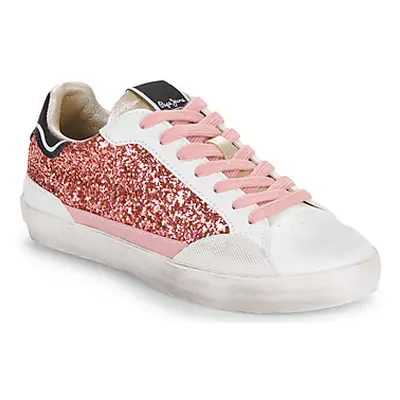 Pepe jeans LANE GLITTER G girls's Children's Shoes (Trainers) in White