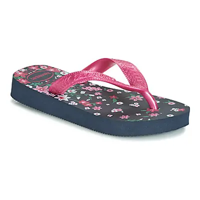 Havaianas KIDS FLORES girls's Children's Flip flops / Sandals in Blue