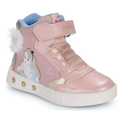 Geox J SKYLIN GIRL girls's Children's Shoes (High-top Trainers) in Pink