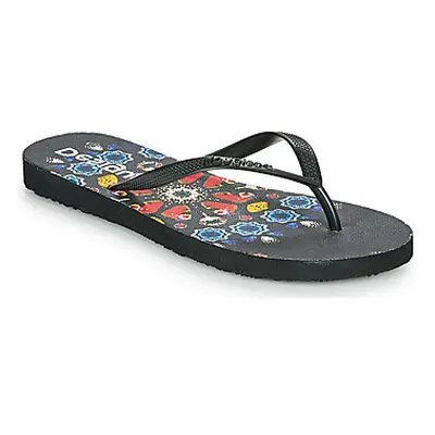 Desigual FLIP FLOP BUTTERFLY women's Flip flops / Sandals (Shoes) in Black