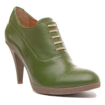 Justinreess England Margy Stilleto Heeled Lace up Brogue Shoes women's Court Shoes in Green