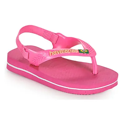 Havaianas BABY BRASIL LOGO II girls's Children's Flip flops / Sandals in Pink