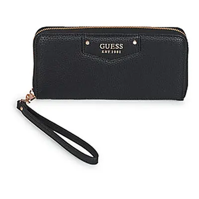 Guess ECO BRENTON SLG LARGE ZIP AROUND women's Purse wallet in Black