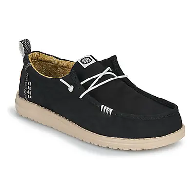 HEYDUDE Wally Hickory Denim men's Slip-ons (Shoes) in Black