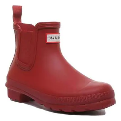 Hunter Original Womens Chelsea Red women's Wellington Boots in Red