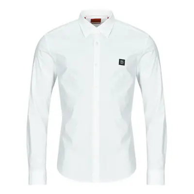 HUGO Ermo men's Long sleeved Shirt in White