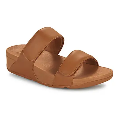 FitFlop Lulu Adjustable Leather Slides women's Sandals in Brown