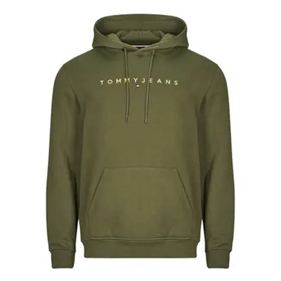 Tommy Jeans TJM REG LINEAR GOLD HOOD EXT men's Sweatshirt in Kaki