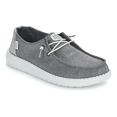 HEYDUDE Wendy Metallic Sparkle women's Slip-ons (Shoes) in Grey