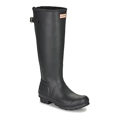 Hunter ORIGINAL BACK ADJUSTABLE women's Wellington Boots in Black