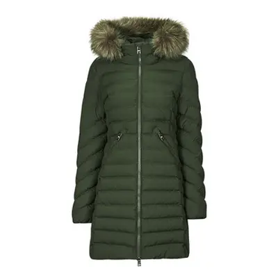 Superdry FUJI HOODED MID FAUSSE FOURRURE women's Jacket in Kaki