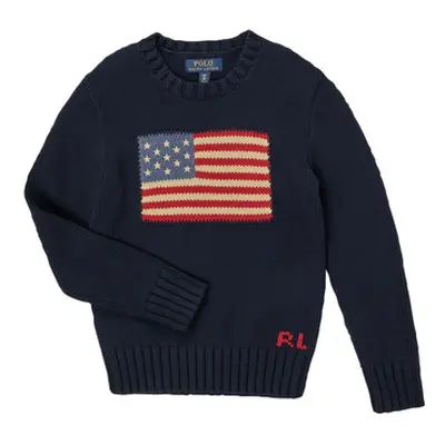 Polo Ralph Lauren FLAG CN SWTR-TOPS-SWEATER boys's Children's sweater in Marine