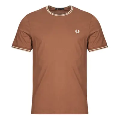 Fred Perry TWIN TIPPED men's T shirt in Brown