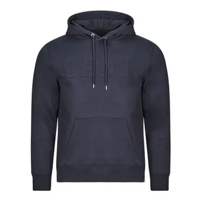 Gant EMBOSSED SWEAT HOODIE men's Sweatshirt in Marine