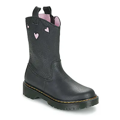 Dr. Martens Bex Heart P-O Boot J Black Classic Nappa girls's Children's Mid Boots in Black