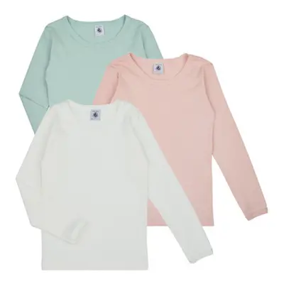 Petit Bateau LOT MANCHES LONGUES X3 girls's in Multicolour