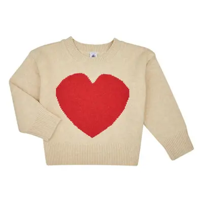 Petit Bateau TASMANIE girls's Children's sweater in Red