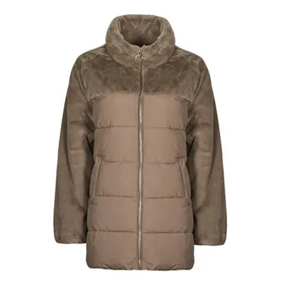 Only ONLWANJA FUR PUFFER MIX COAT CC OTW women's Jacket in Brown