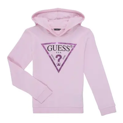 Guess HOODED LS FLEECE_CORE girls's Children's Sweatshirt in Pink