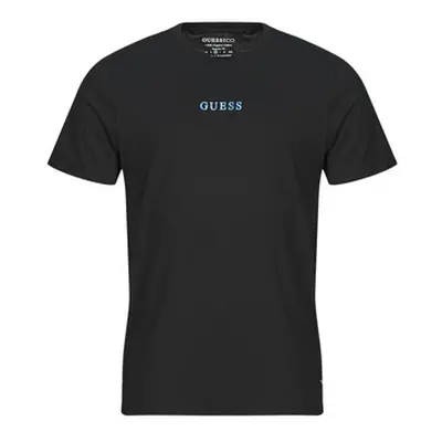 Guess SS BSC PAINTED QUATTRO G TEE men's T shirt in Black