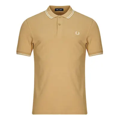 Fred Perry TWIN TIPPED men's Polo shirt in Beige