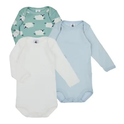 Petit Bateau BODY US ML MOUTON PACK X3 girls's Sleepsuits in Green