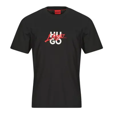 HUGO Dlongny men's T shirt in Black