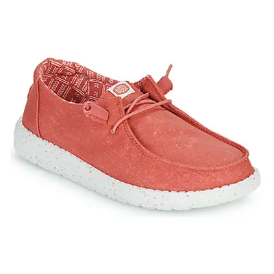 HEYDUDE Wendy Stretch Canvas women's Slip-ons (Shoes) in Red