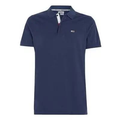 Tommy Jeans Slim Flag Placket Polo Shirt Twilight Navy men's in Blue