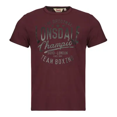 Lonsdale HAREHILLS men's T shirt in Bordeaux