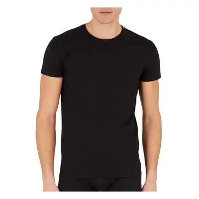 Emporio Armani Iconic Lounge Stretch Piquet T-Shirt Black men's in Black